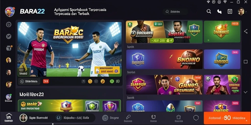 Tampilan gameplay BARA22 saat memasang taruhan olahraga.