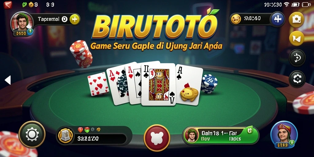 Tampilan gameplay seru BIRUTOTO dalam permainan Gaple.