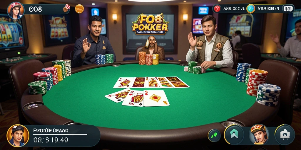 Gameplay FO8 yang menyenangkan di dunia Poker.