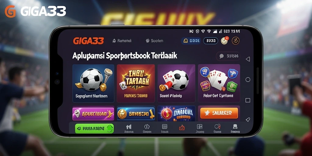Tampilan screen utama GIGA33 menampilkan pilihan taruhan olahraga yang beragam.