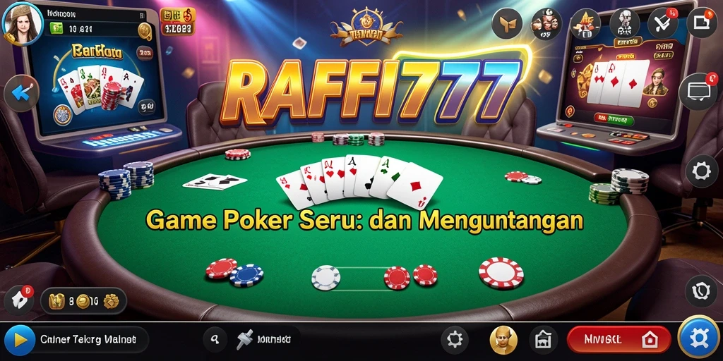 Screenshot RAFFI777 menunjukkan momen intens dalam permainan Poker.